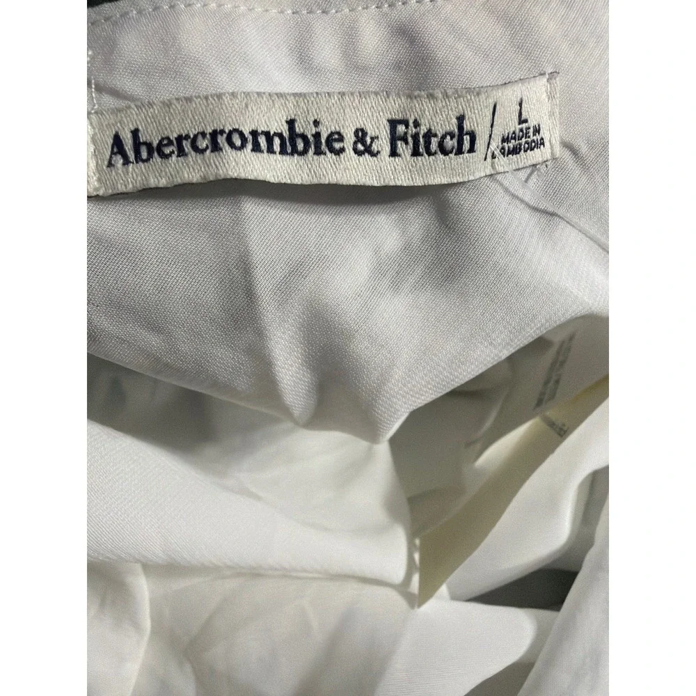 Abercrombie & Fitch Cream Green Floral Maxi Skirt‎ High Slit Lined Large NWT